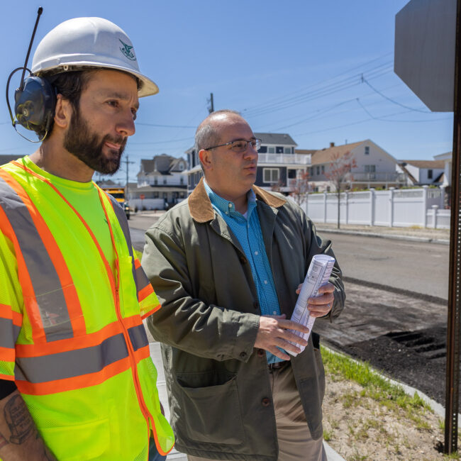 Earle American employee on emergency repair job site