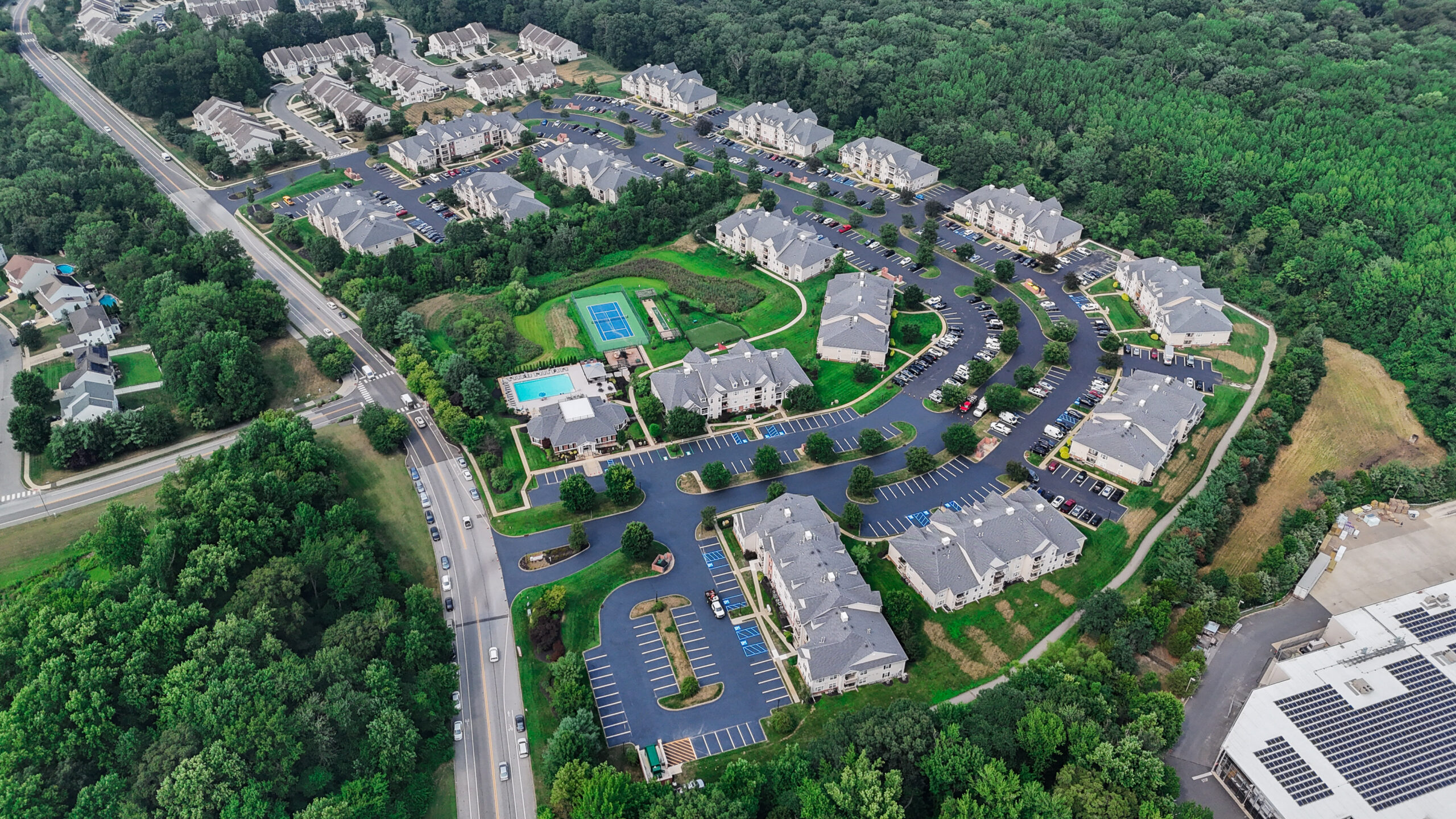 Aerial view of Austin Apartment Complex